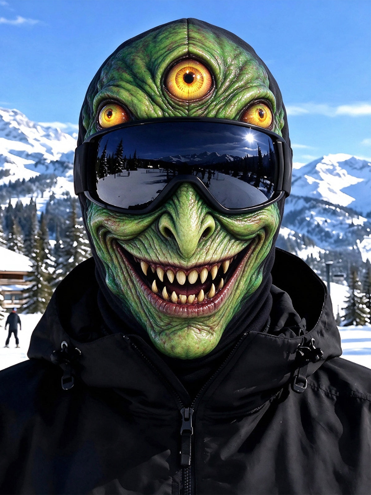 Adaychic Three-Eyed Alien Monster Ski Mask