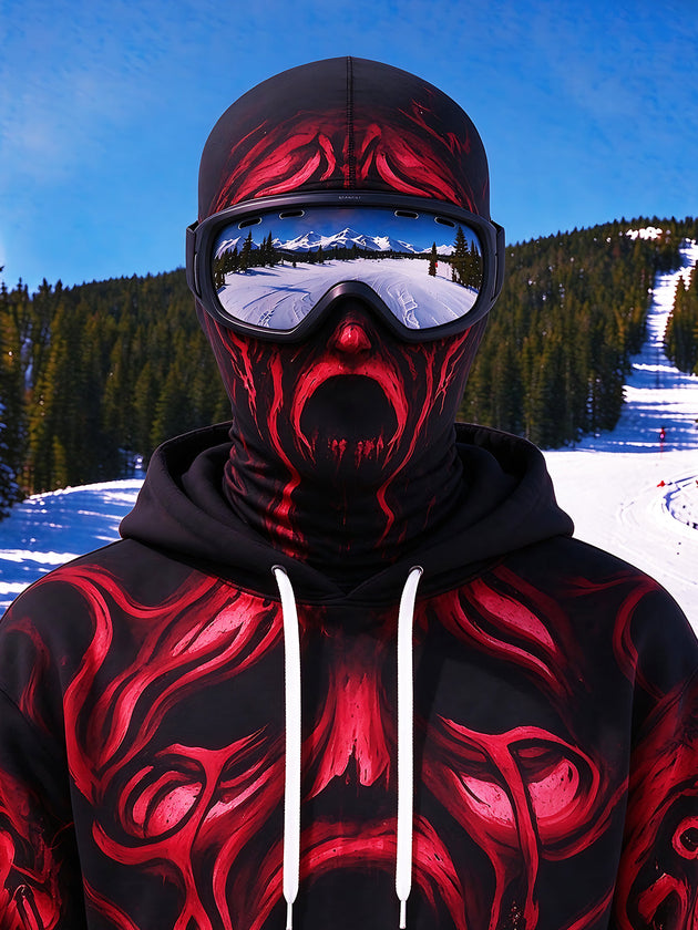 Adaychic Dark Crimson Flesh Ghost Face Ski Mask
