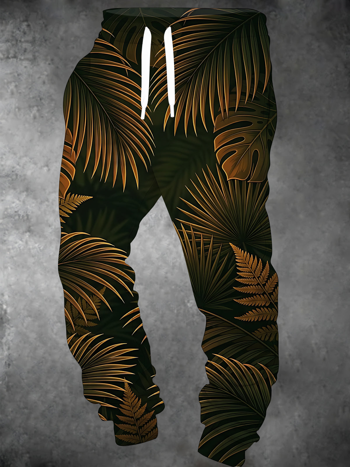 Adaychic Men's Tropical Tropical Plant Leaves And Ferns Print Pants
