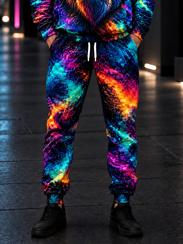 Adaychic Men's Tie Dye Abstract Colorful Galaxy Print Pants