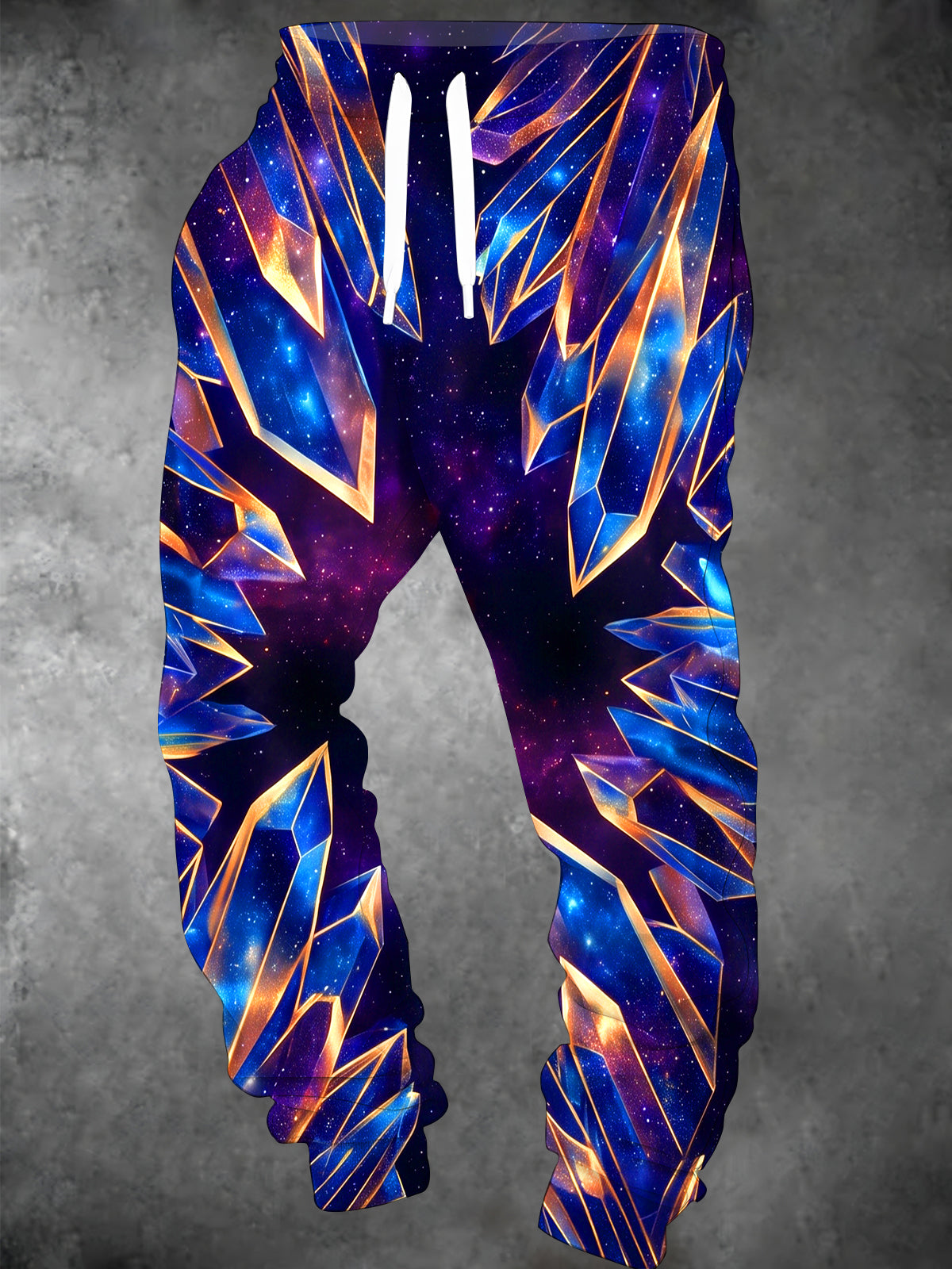 Adaychic Men's 3D Crystal Shards And Starry Sky Print Pants