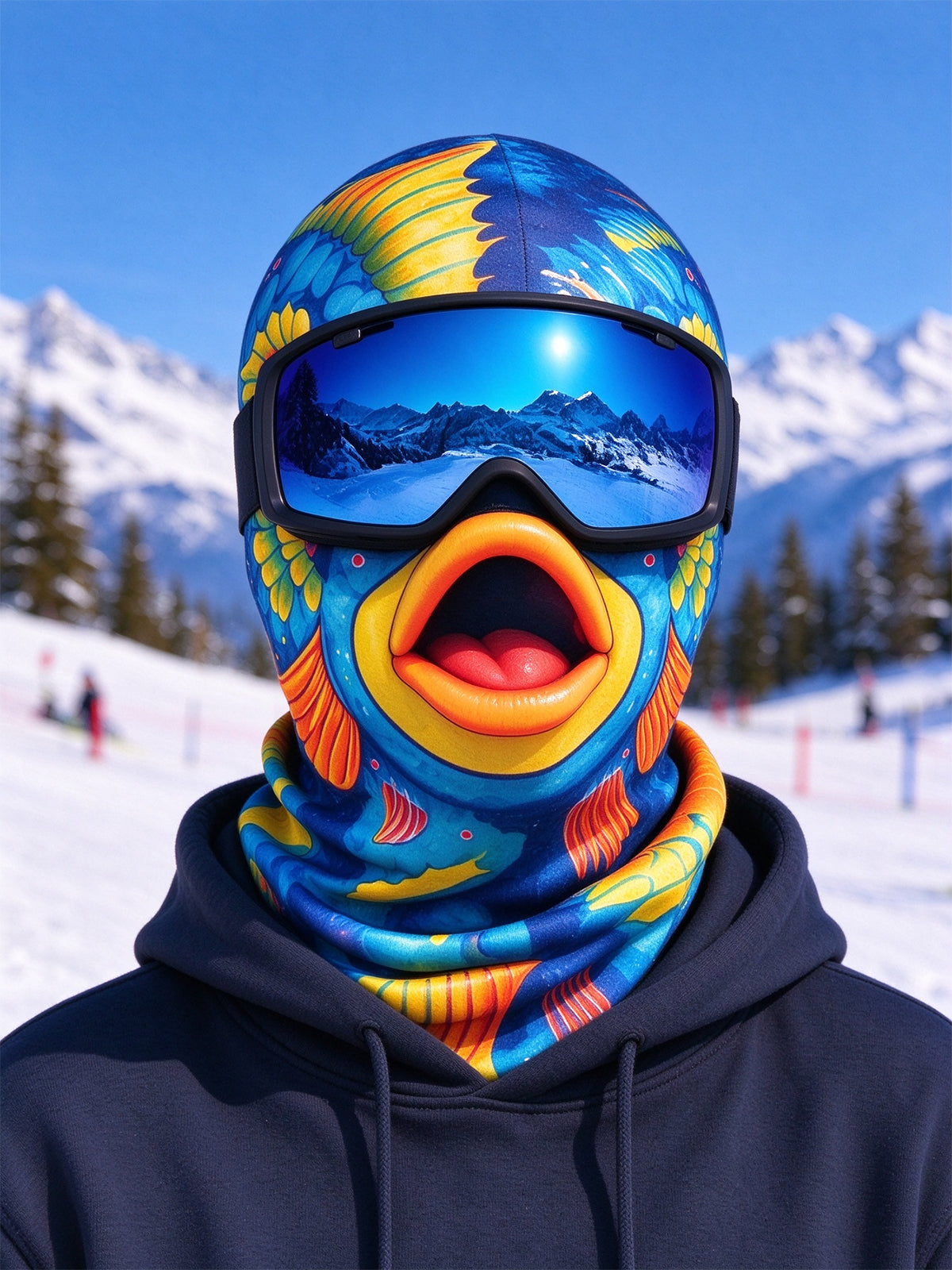 Adaychic Cartoon Big Mouth Fish Ski Mask