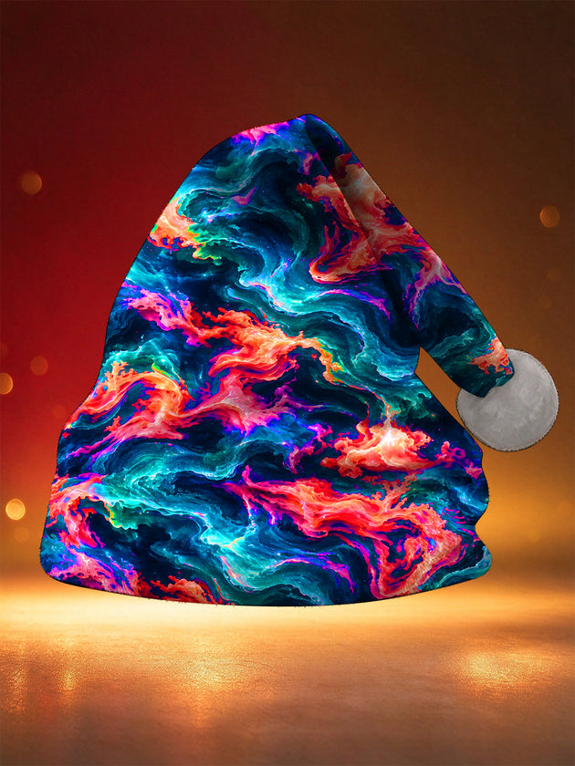 Adaychic Men's Abstract Christmas Abstract Fluid Nebula Pattern Hat
