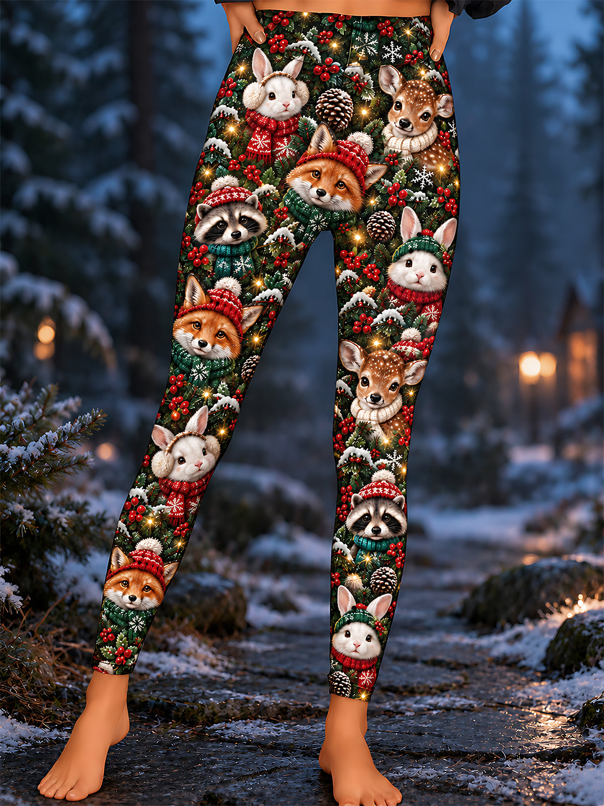 Adaychic Christmas Animals Women's Leggings
