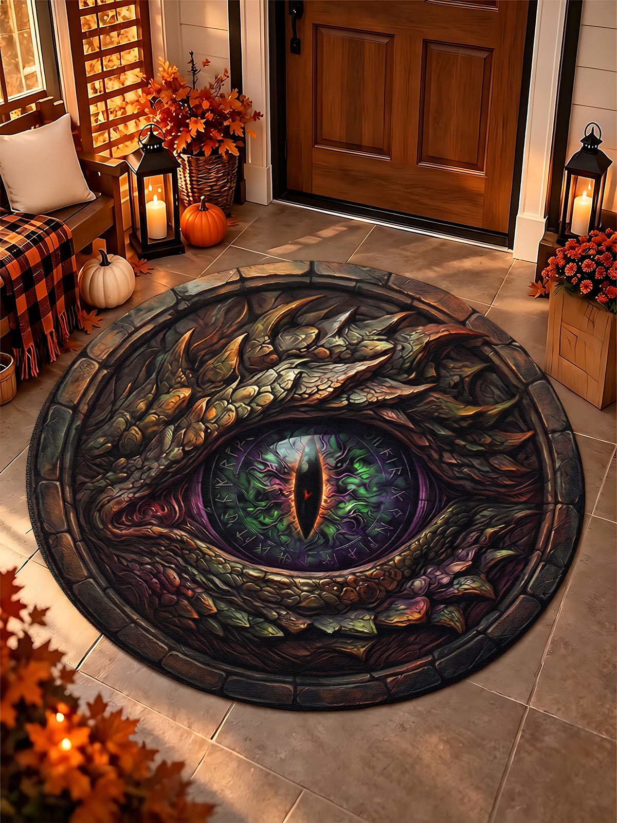 Adaychic Fantasy Stone Dragon EyeRound Area Rug