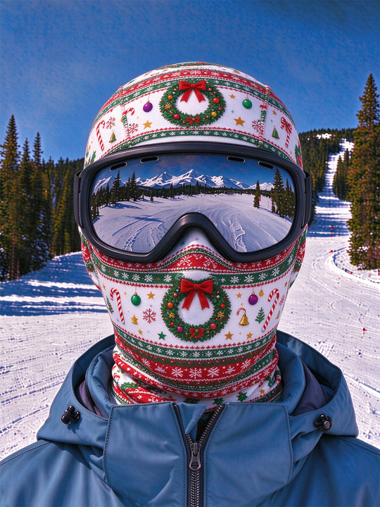 Adaychic Fun Christmas Wreath Candy Cane Ski Mask