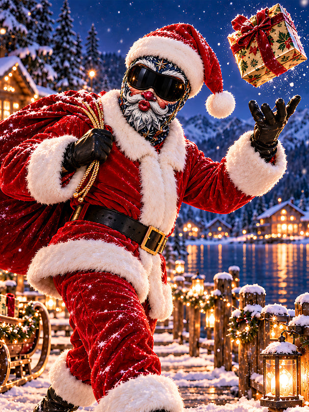 Adaychic Funny Christmas Santa Claus Ski Mask