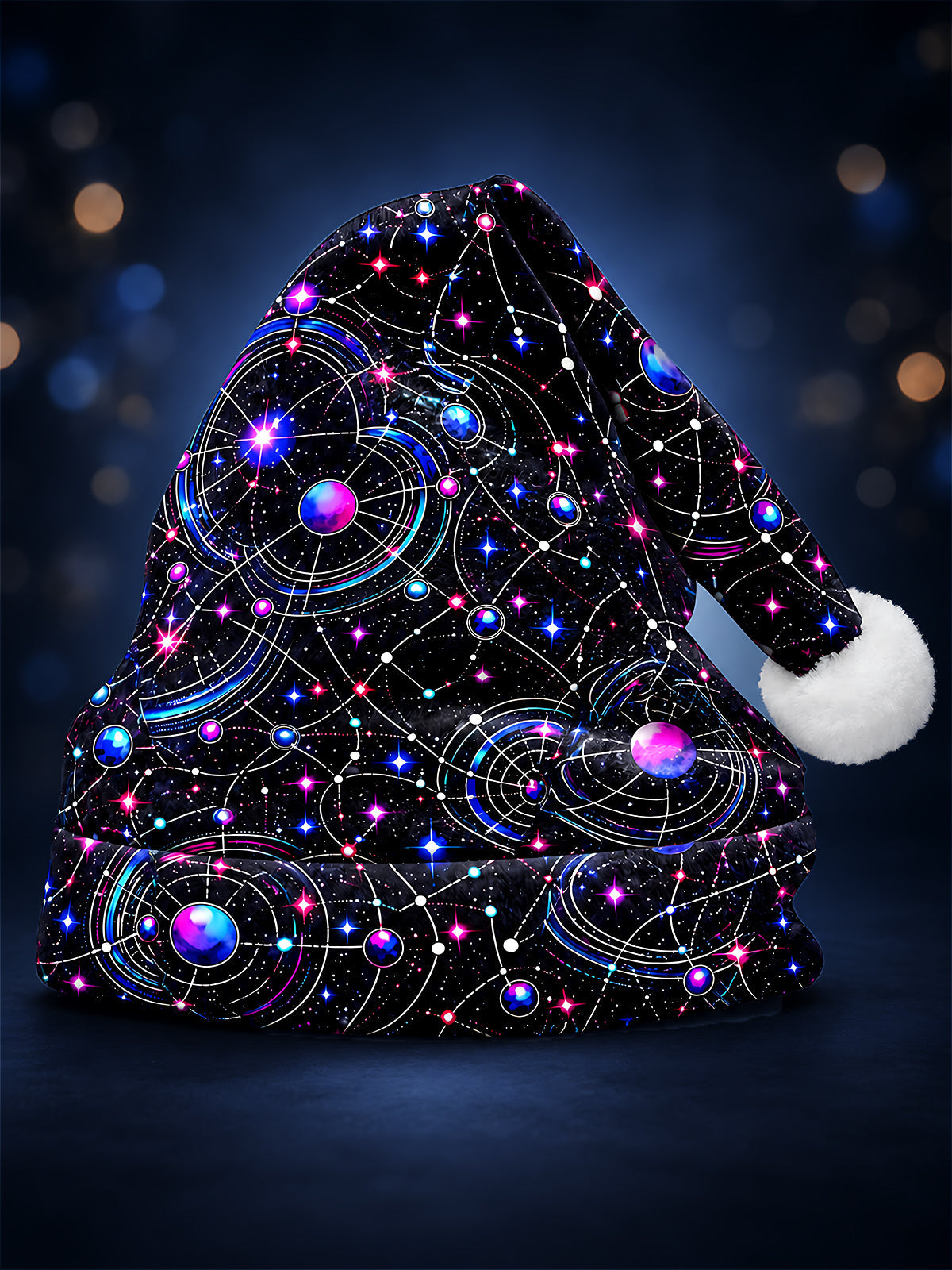 Adaychic Men's Geometric Christmas Neon Constellation And Planets Print Hat