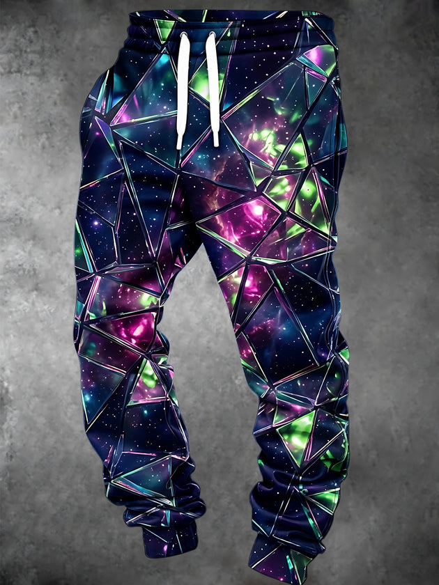 Adaychic Men's Geometric Geometric Nebula Space Pattern Pants