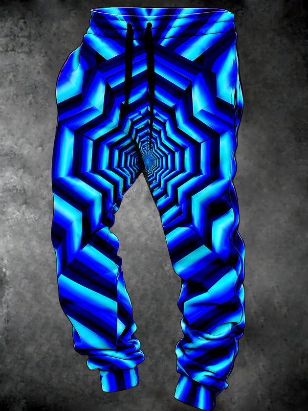 Adaychic Men's 3D 3D Geometric Tunnel Pattern Pants
