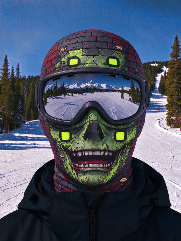 Adaychic Pixel Brick Zombie Skull Ski Mask