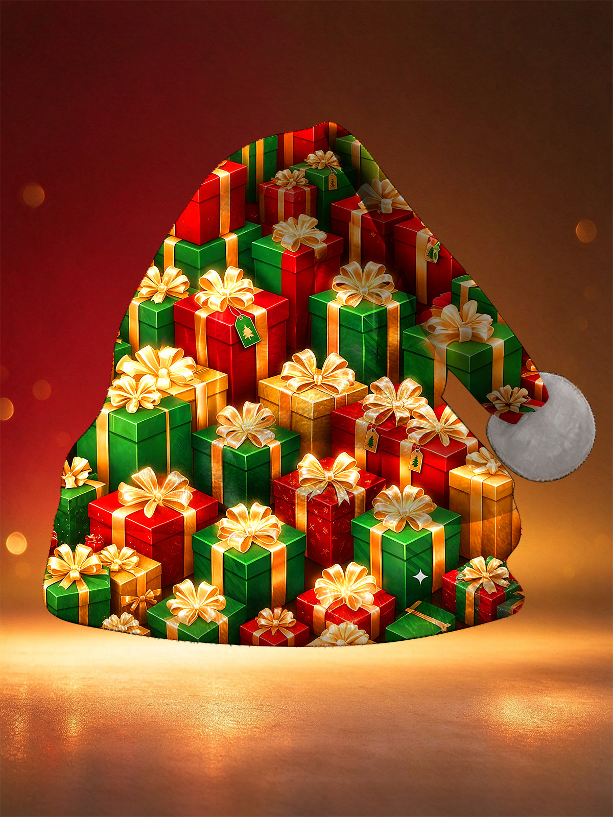 Adaychic Men's Graphic Christmas Gift Boxes And Santa Hat Print Hat