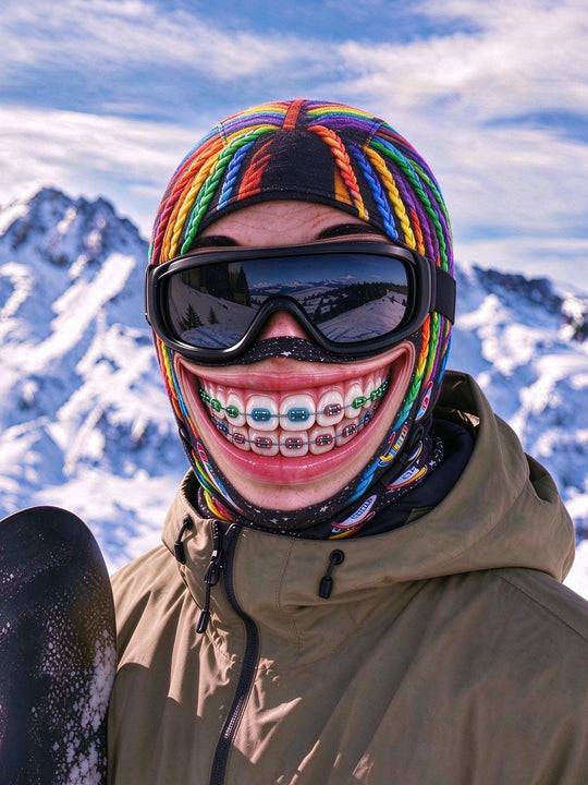 Adaychic Funny Braces Smile Ski Mask