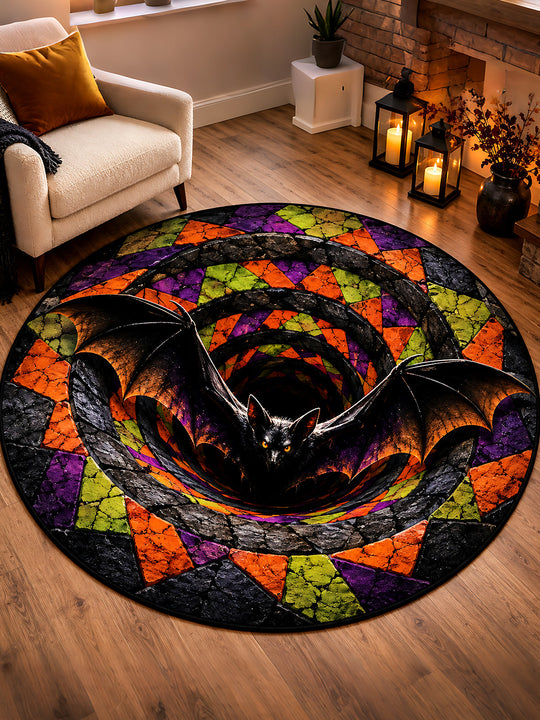 Adaychic Halloween Bat Round Area Rug
