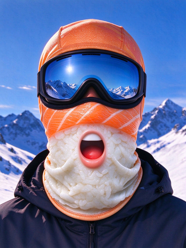 Adaychic Salmon Sushi Creative Ski Mask