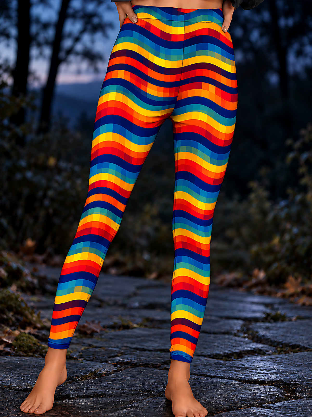 Adaychic Neon Geometry waves Women's Leggings