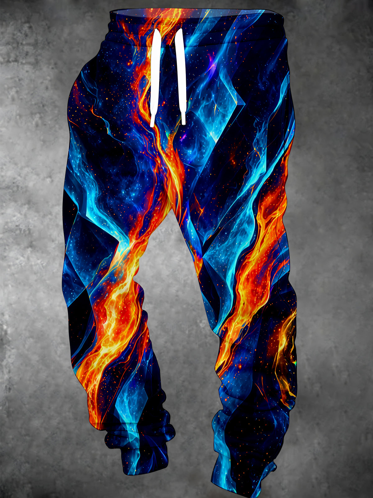 Adaychic Men's 3D Abstract Fire And Ice Nebula Print Pants