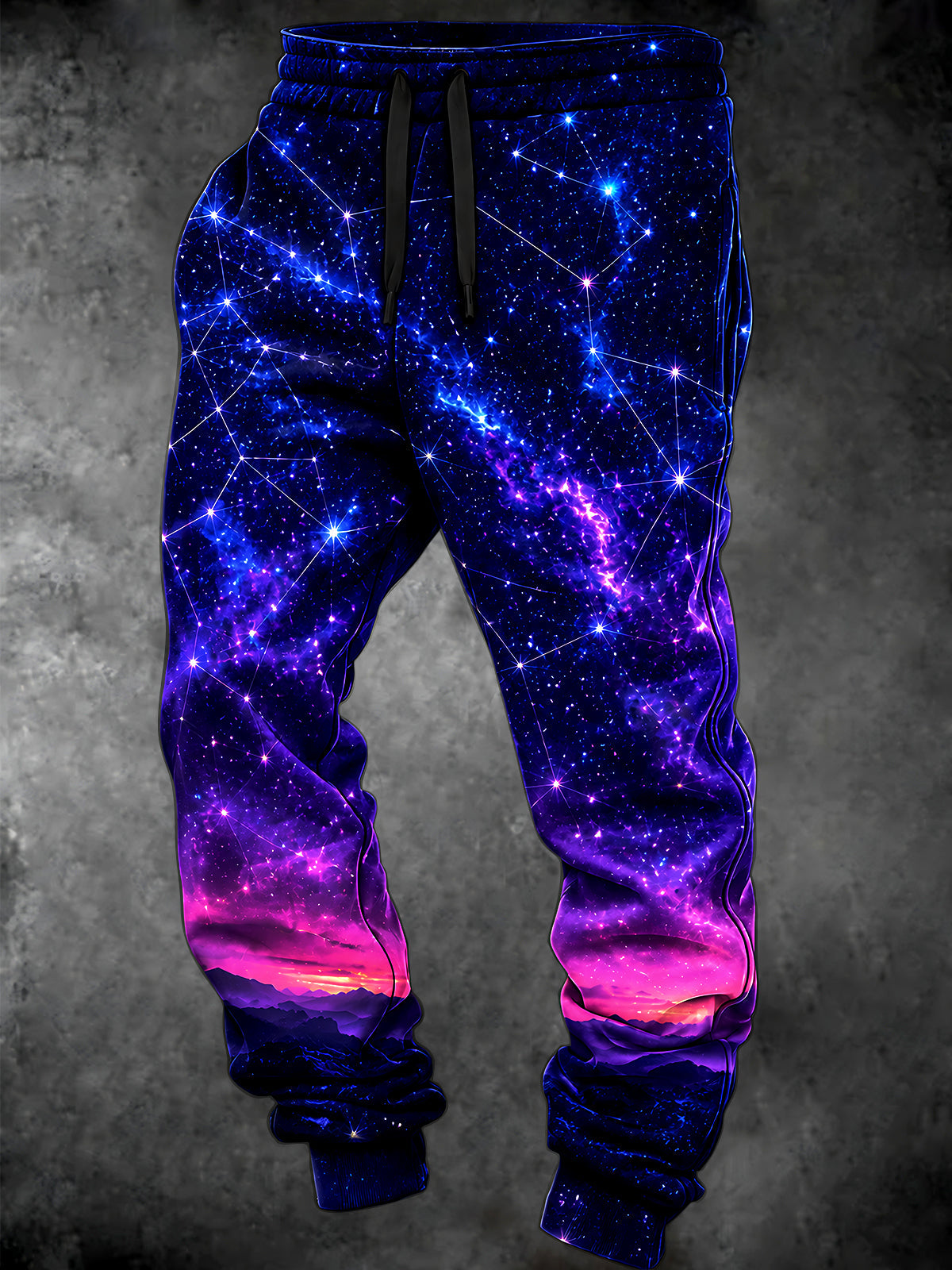 Adaychic Men's Graphic Galaxy Nebula And Constellation Stars Print Pants