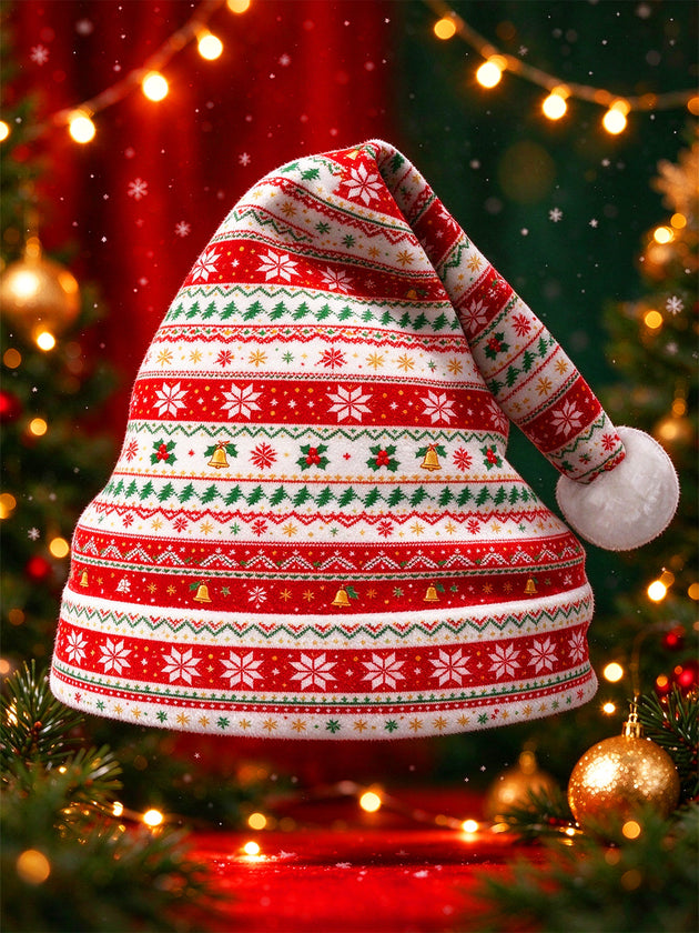 Adaychic Men's Patterned Christmas Snowflakes And Trees Print Hat