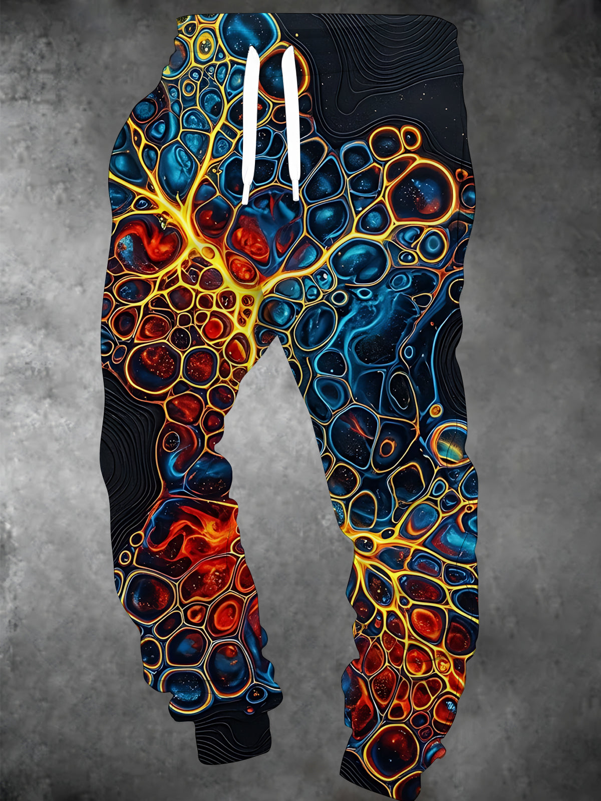 Adaychic Men's 3D Abstract Fluid Cells And Topographic Lines Print Pants