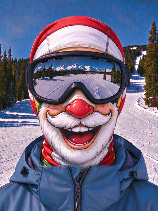 Adaychic Funny Skier With Santa Claus Face Ski Mask