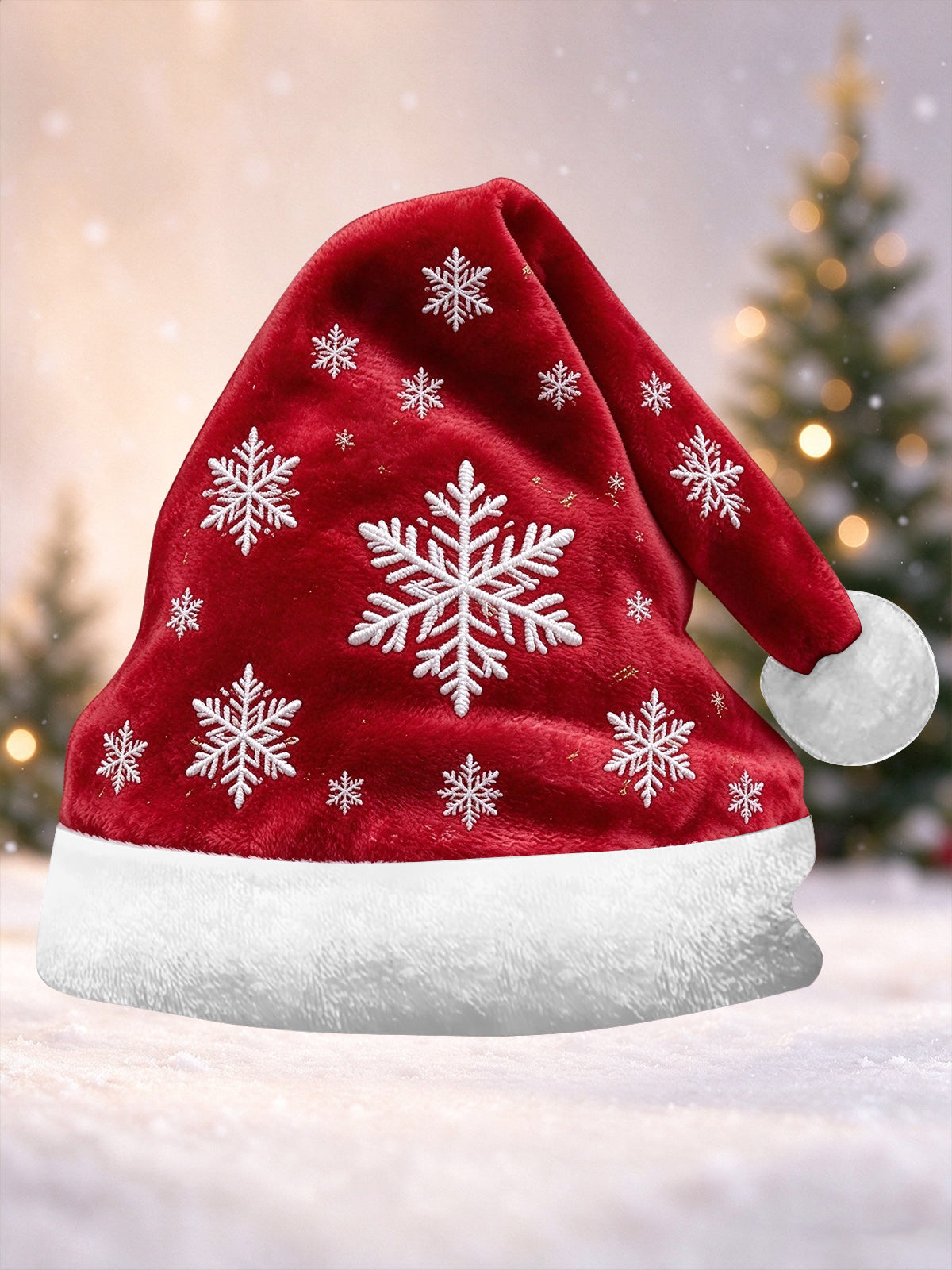Adaychic Men's Christmas Snowflakes Print Hat