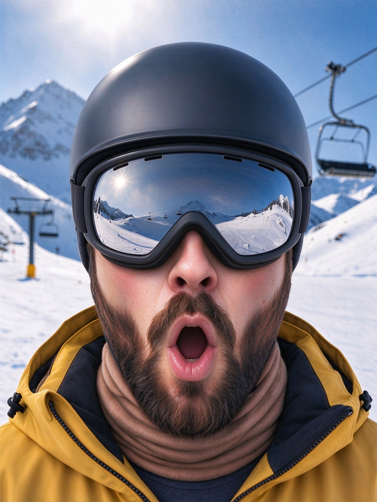 Adaychic Funny Full Beard Face Ski Mask