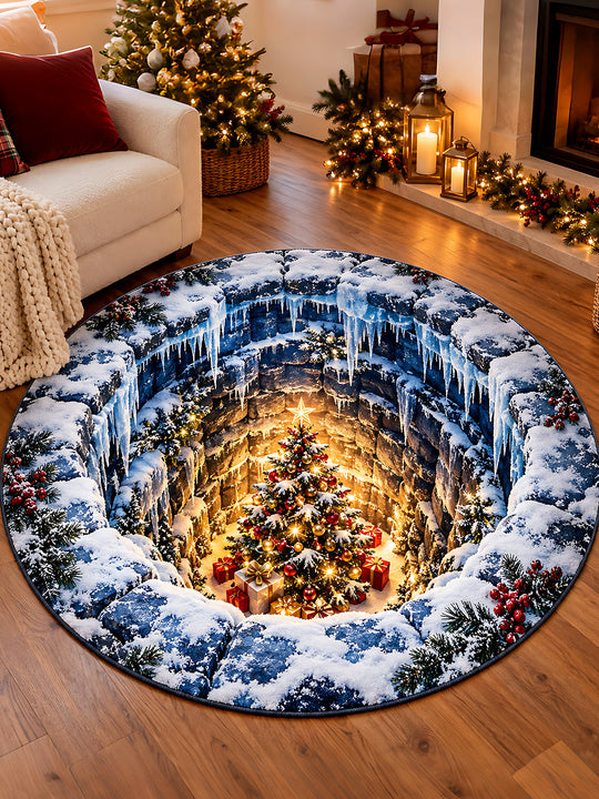 Adaychic Christmas tree Round Area Rug