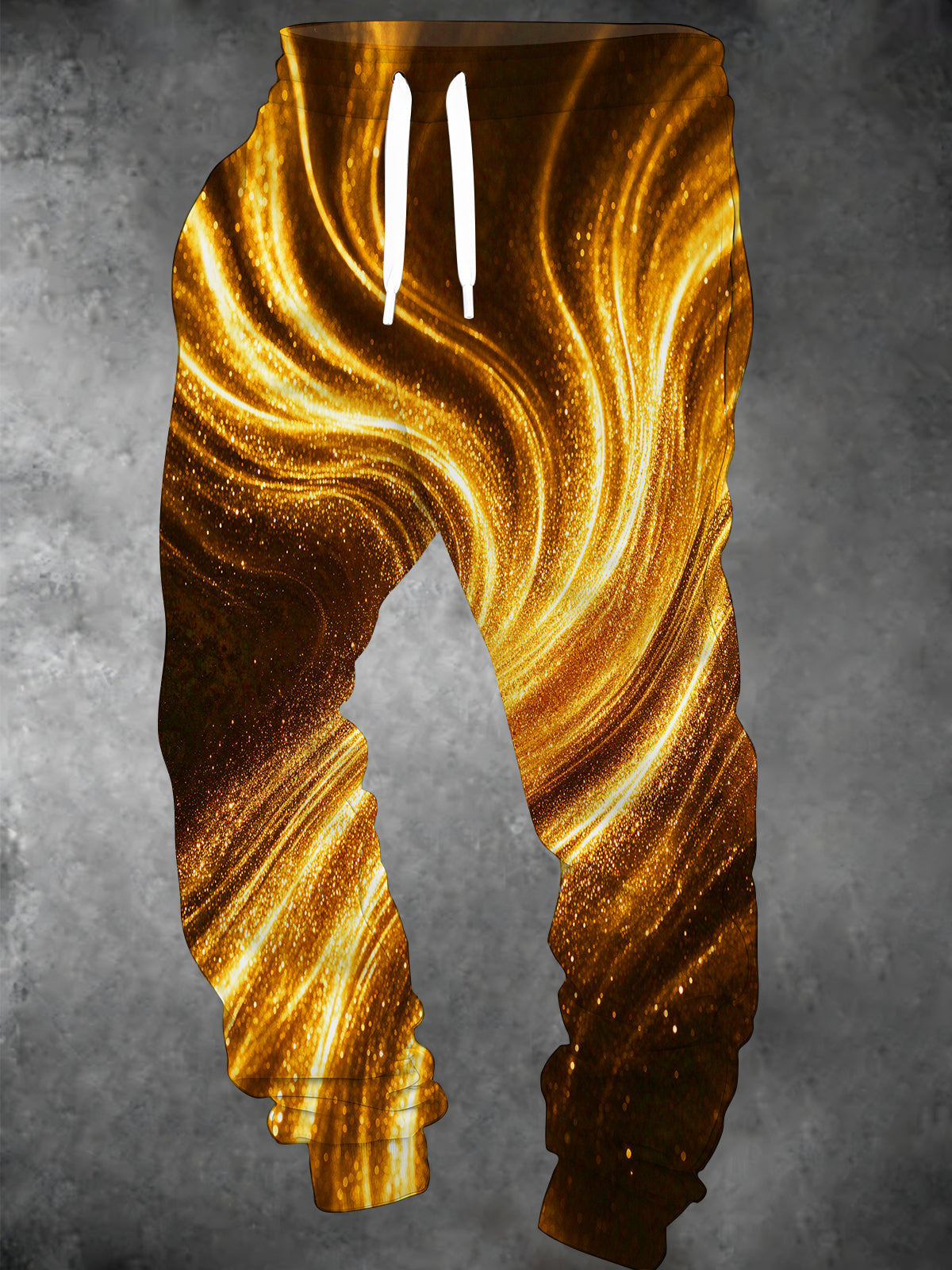 Adaychic Men's Patterned Golden Swirl Glitter Pattern Pants