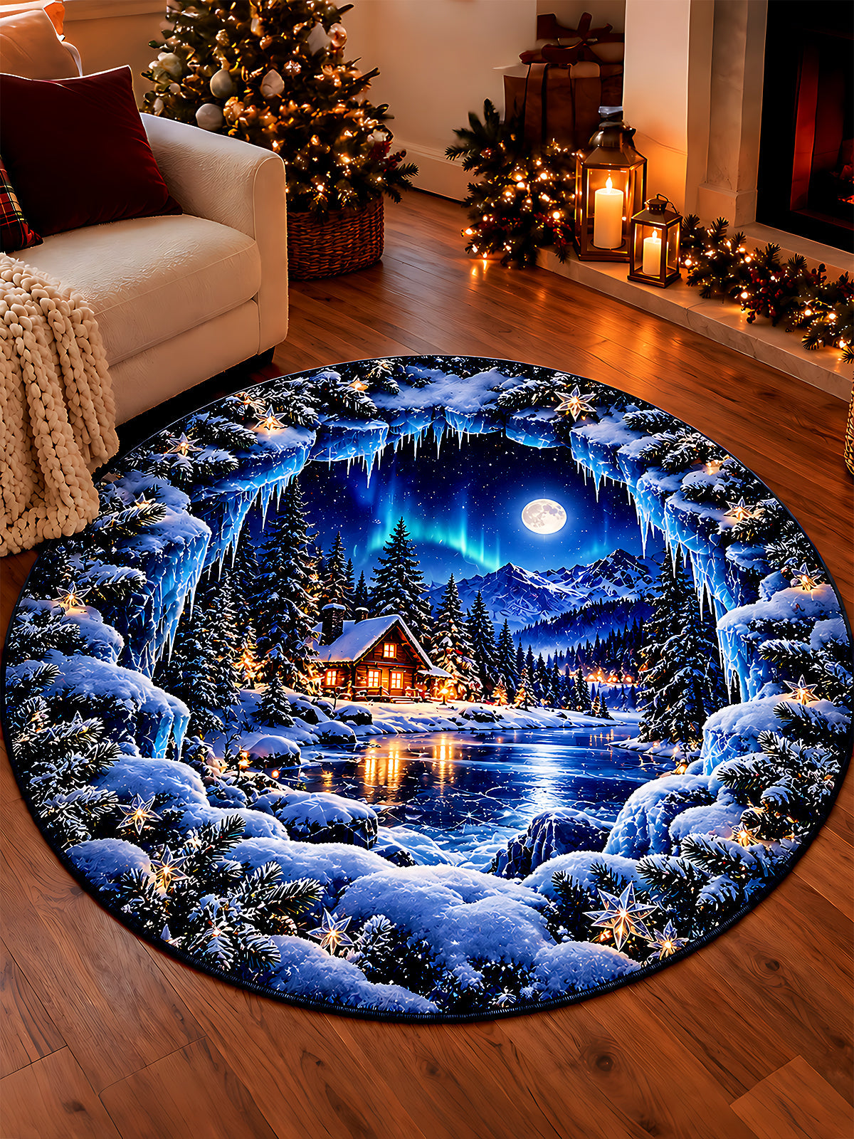 Adaychic Wooden house Aurora Round Area Rug