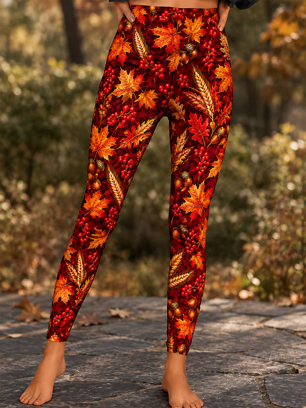 Adaychic Thanksgiving Maple leaf Women's Leggings