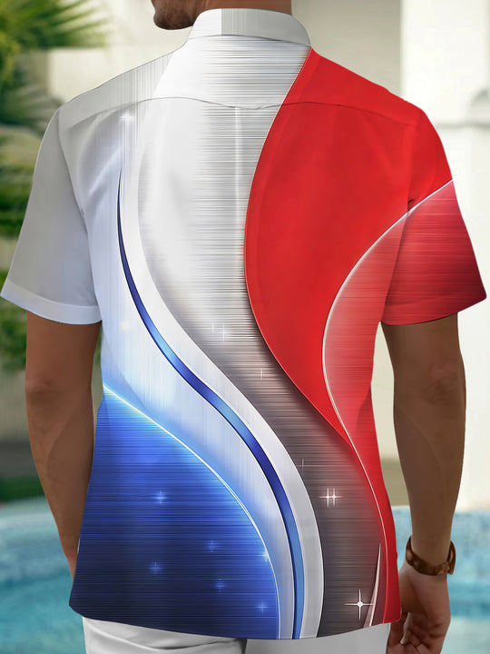 Abstract Men's Pocket Short Sleeve Shirts