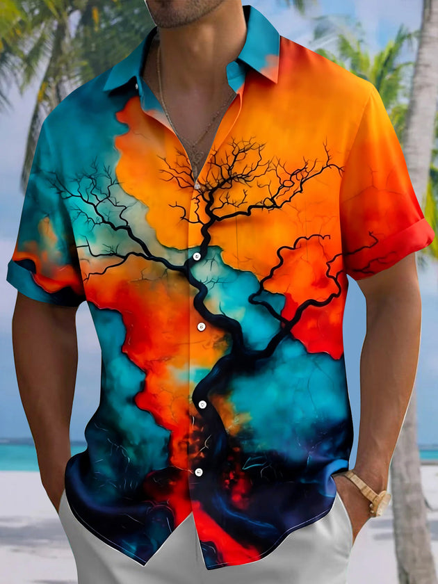 Vintage Tree Men's Pocket Short Sleeve Shirts