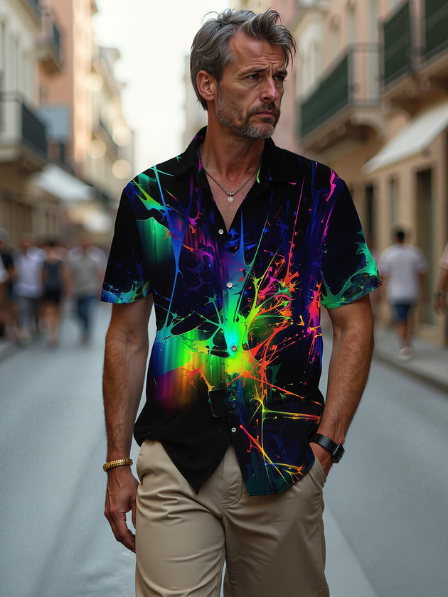 men's gradient print shirt front view