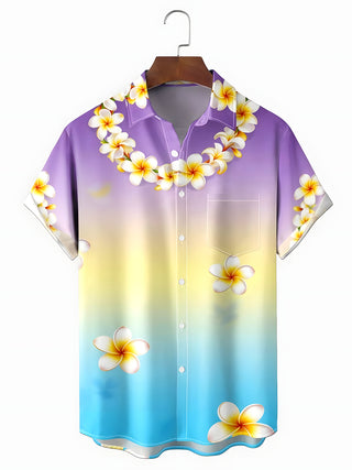 men's Hawaiian shirt front view tropical beach vacation