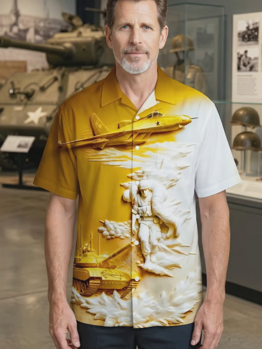 Military Glory Relief Independence Day Men's Pocket Short Sleeve Shirts