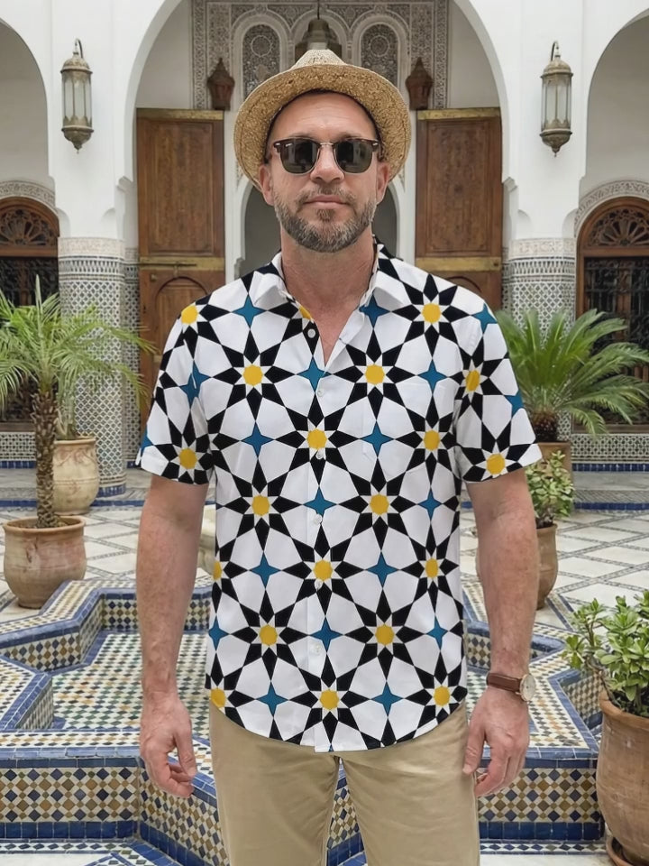 Geometry Men's Pocket Short Sleeve Shirts