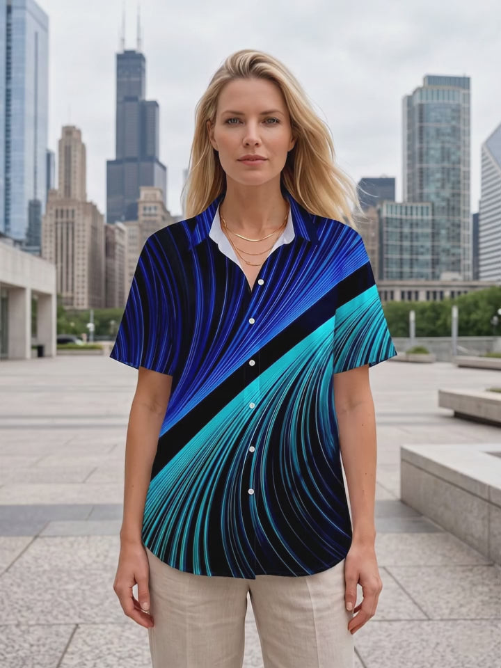 Abstract Women's Short Sleeve Shirts