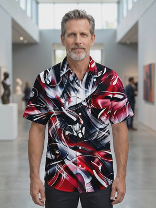 Abstract Men's Pocket Short Sleeve Shirts
