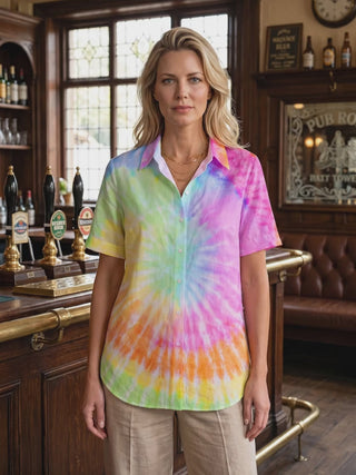 Tie Dye Women's Short Sleeve Shirts