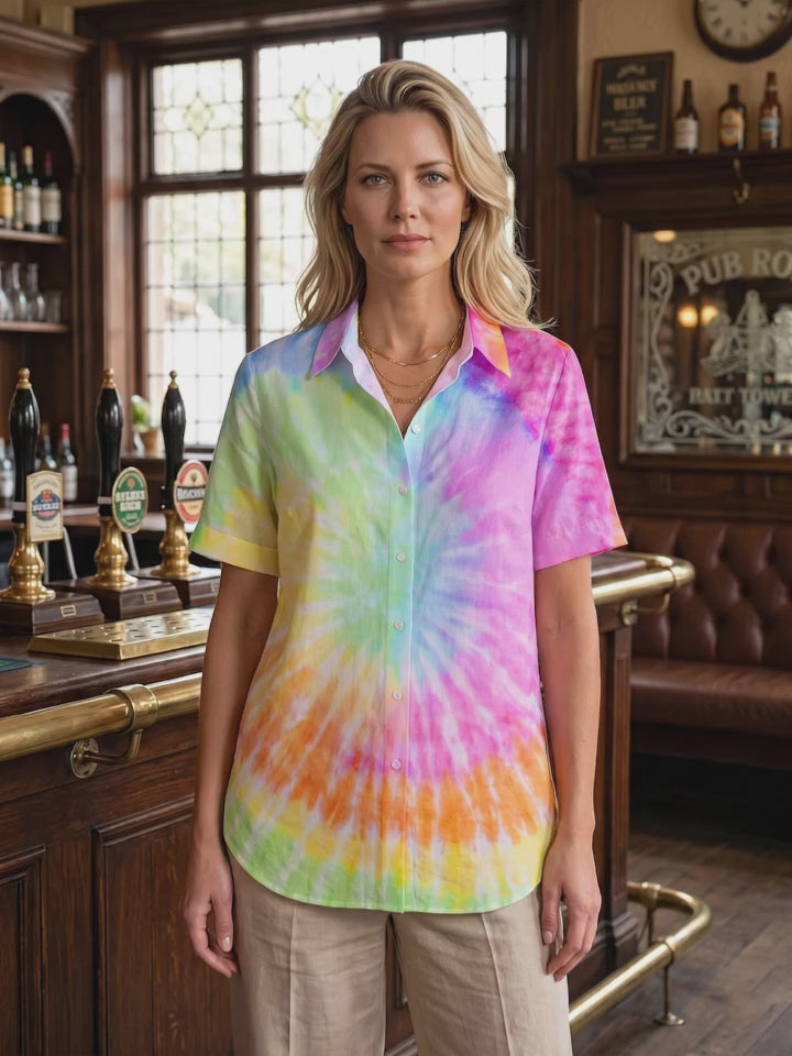 Tie Dye Women's Short Sleeve Shirts
