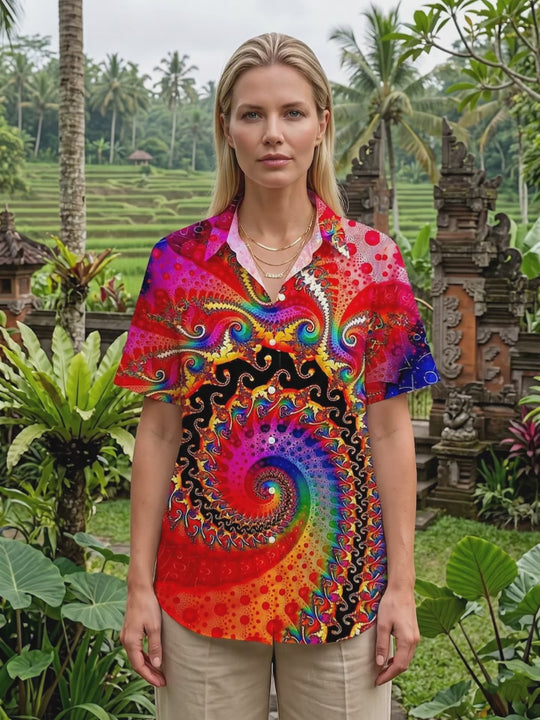 Abstract Women's Short Sleeve Shirts