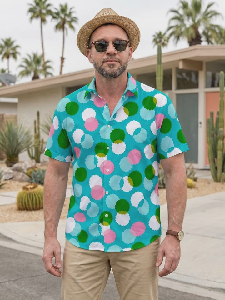 Geometry Men's Pocket Short Sleeve Shirts