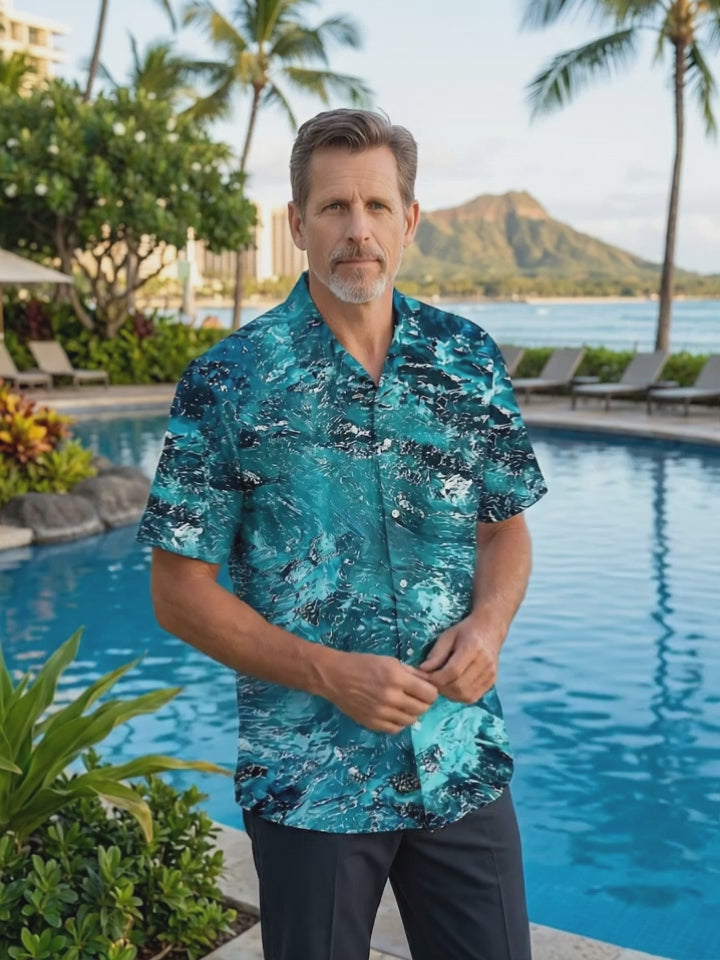 Abstract Men's Pocket Short Sleeve Shirts