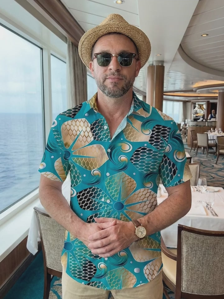Floral Men's Pocket Short Sleeve Shirts