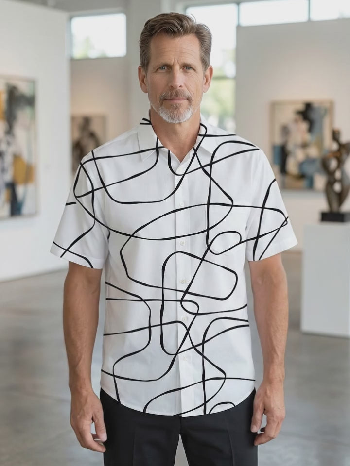Lines Men's Pocket Short Sleeve Shirts