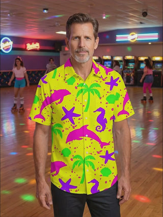 Hawaiian Marine Organisms Men's Pocket Short Sleeve Shirts