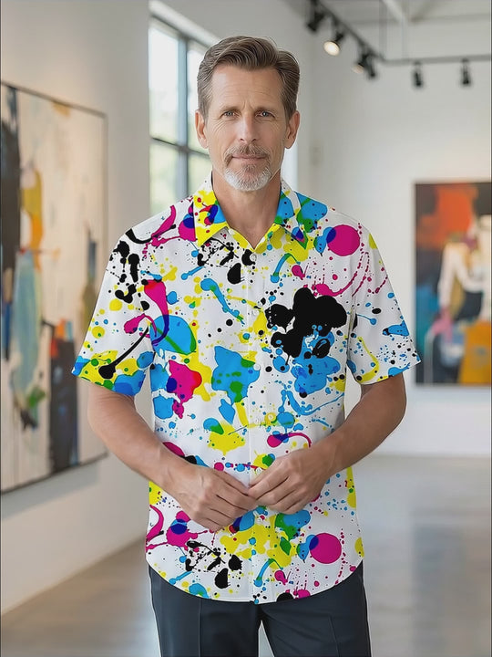 Tie Dye Men's Pocket Short Sleeve Shirts