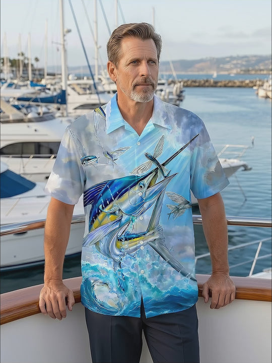 Hawaiian Fish Men's Pocket Short Sleeve Shirts