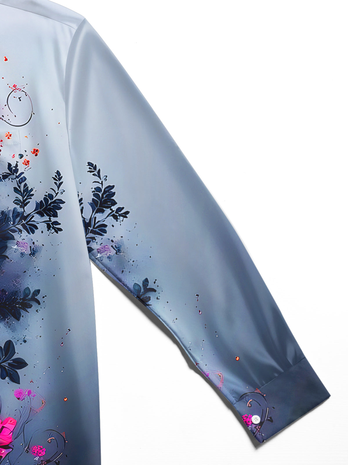 Floral Men's Pocket Long Sleeve Shirts